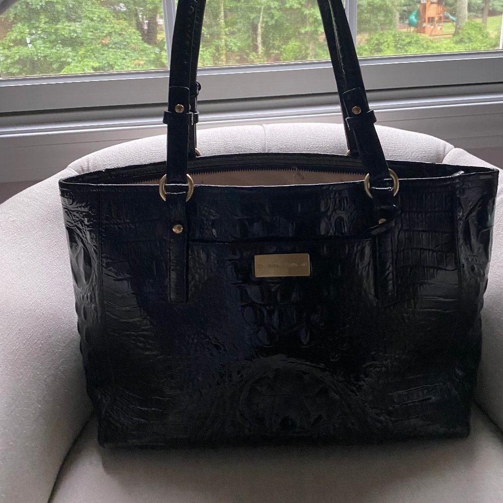 Brahim Black Embossed Anywhere Tote